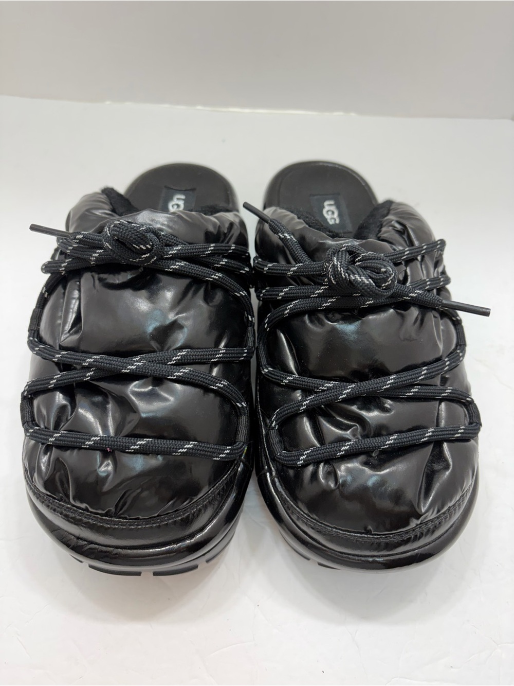 UGG Women's Black Maxi Slide Puffer Platform Sandals Size 8